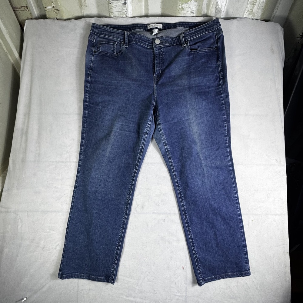 Lane Bryant Womens Straight Ankle Jeans Blue Denim Comfort Stretch Size 20S